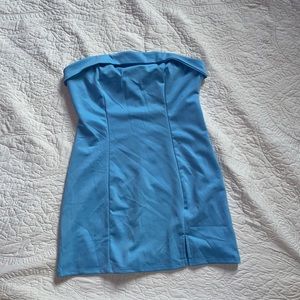 Kendall & Kylie baby blue strapless mini dress